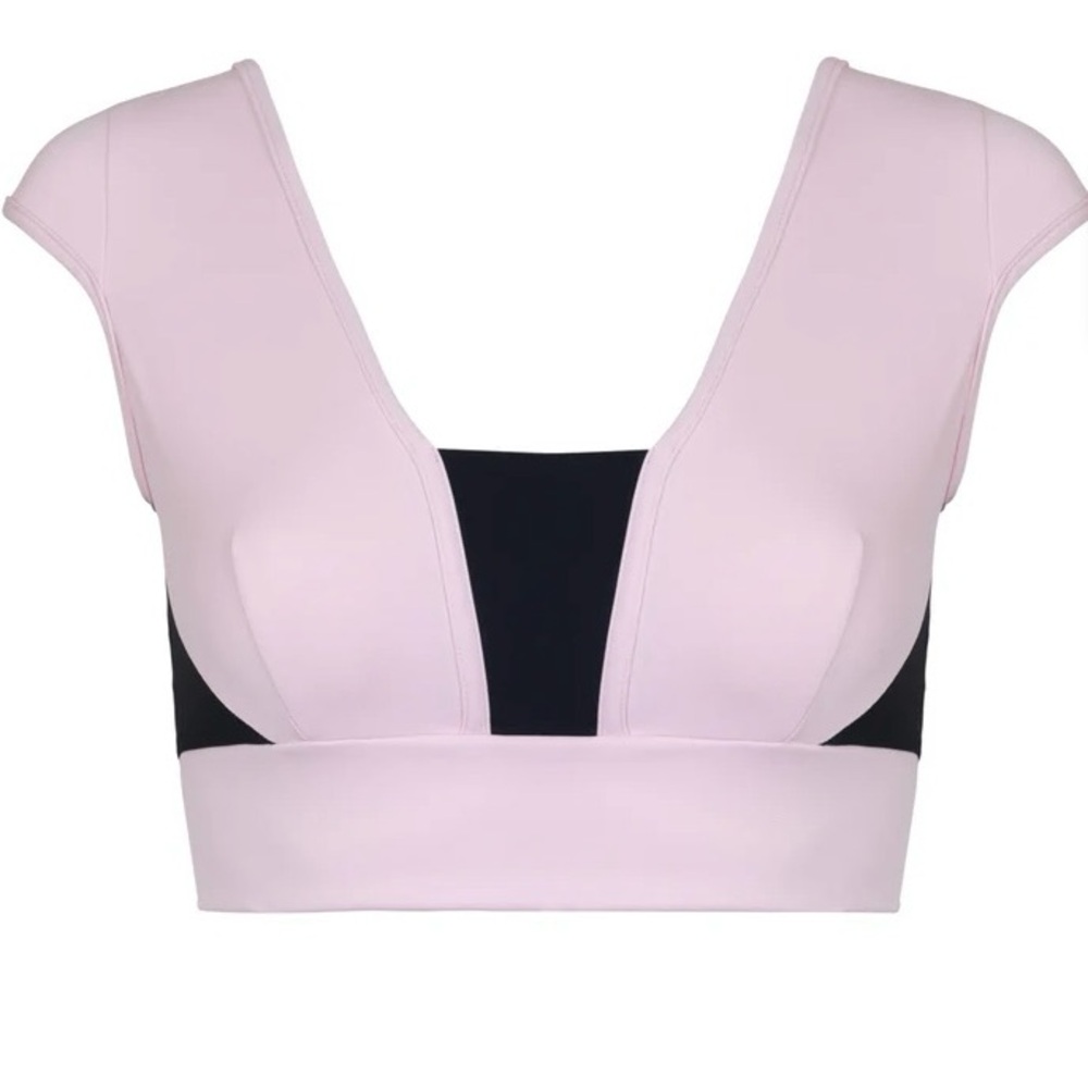 Pink and Black Women's Crop Top